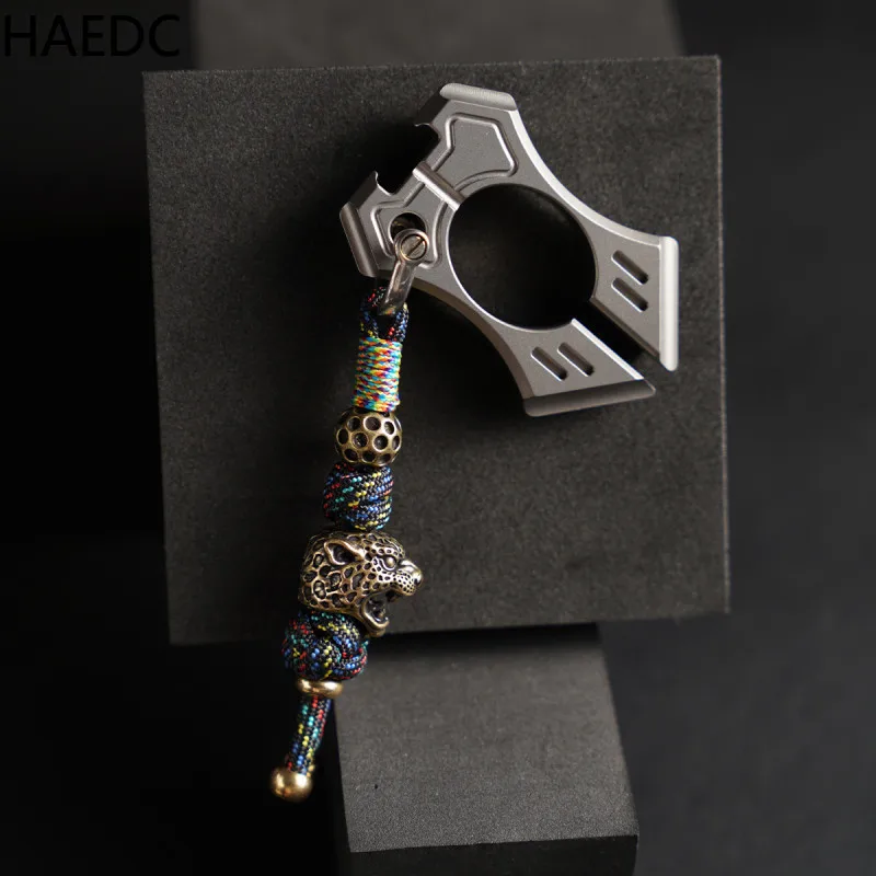 HAEDC Handmade Woven Paracord Leopard Keychain Pendant Bag Accessories Pendant DIY Brand EDC Pendant