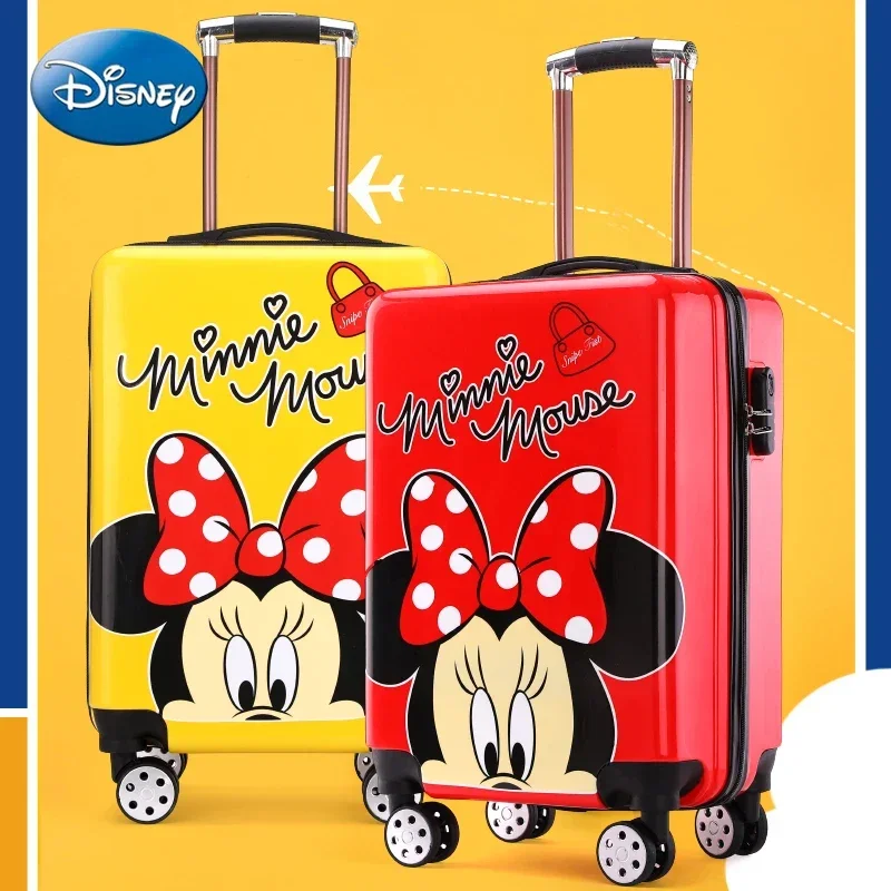 Disney Mickey Mouse 20inch Kids cartoon Travel Suitcase on wheels cute trolley Luggage Children Lovely Cabin Rolling Luggage