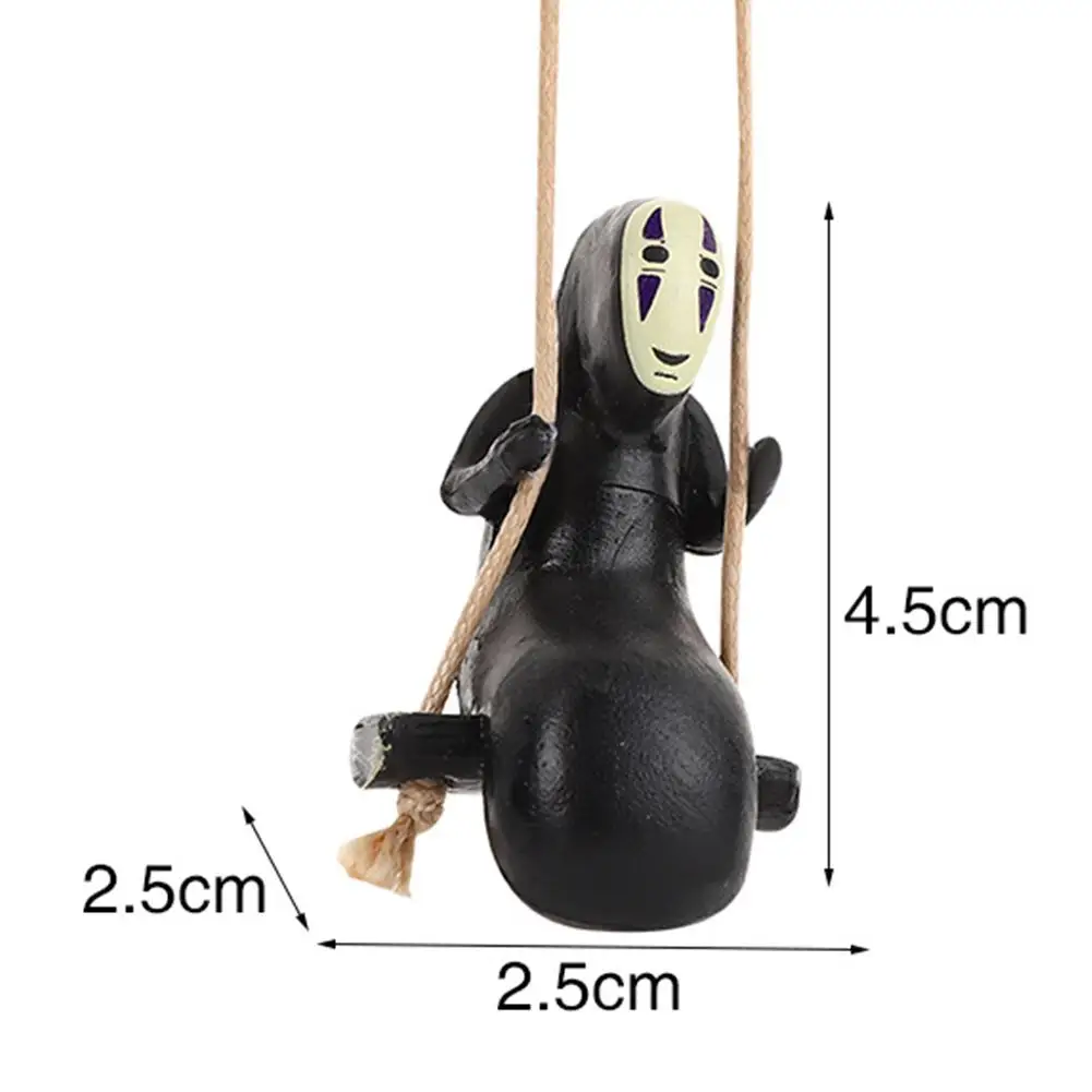 Cute Anime Car Ornaments No Face Man Kaonashi Car Pendant Car Rearview Mirror Pendant Birthday Gift Auto Decoraction