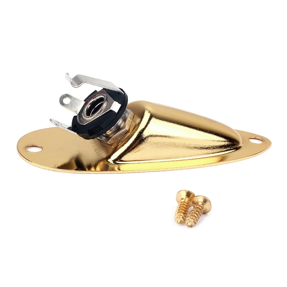 

Boat Shaped 1 4 Inch Input Output Jack Guitar Jack Plug Plate Set Mounting Screws Electric Guitar Bass Pickup Parts