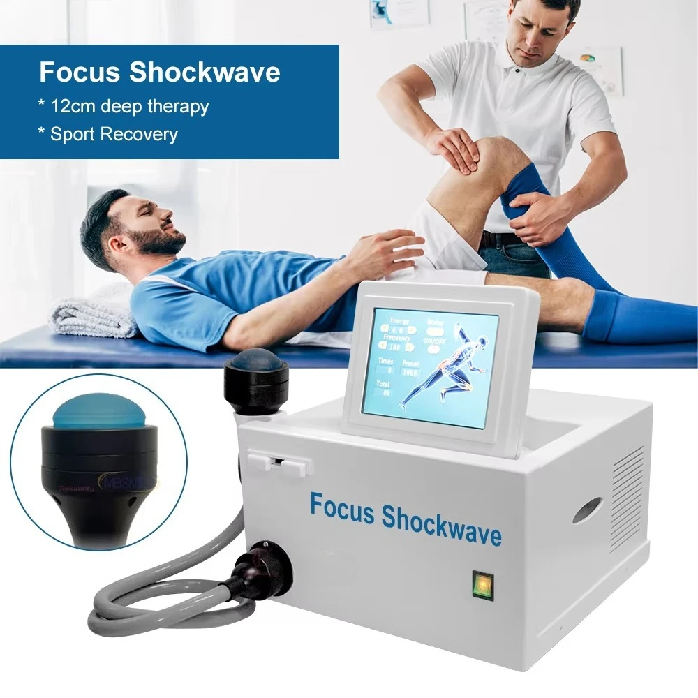 High Power Clinic Uses Focused Shockwave Human Therapy Machine for Physical Therapy and Sports Injury Recovery Salon use machine