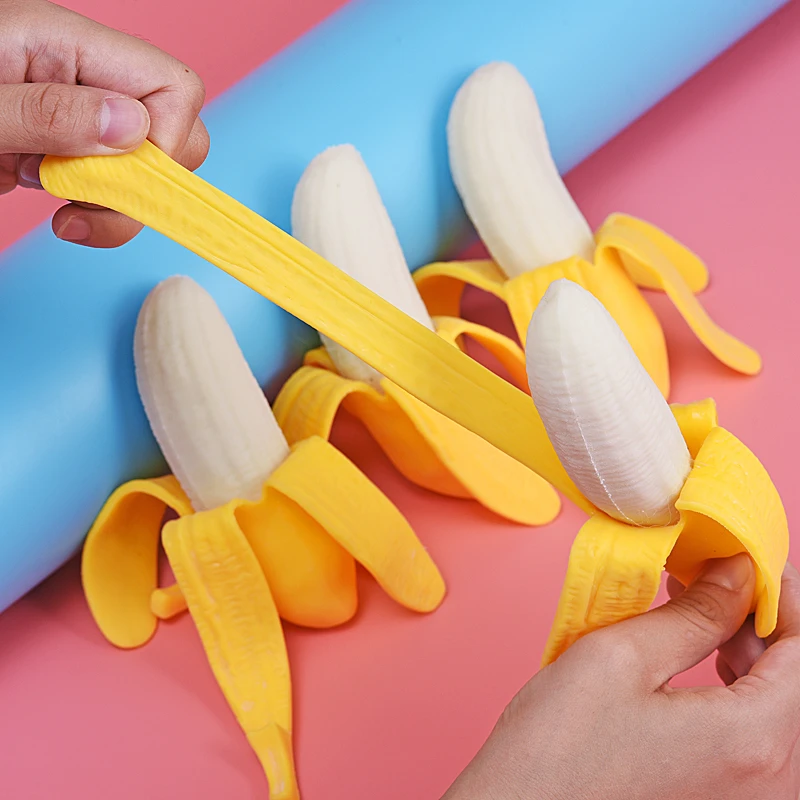 Funny Peeling Banana Pinch Music Toys TPR Squeezing Slow Rebound Children\'s Decompression and Release Simulation Fruit Toy Gifts