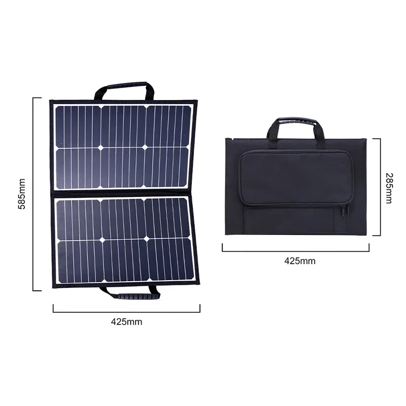 Foldable 600W Solar Charging Kit with MPPT Technology, 18V Output, Ideal for Car, Boat, Caravan, and Camping Trips