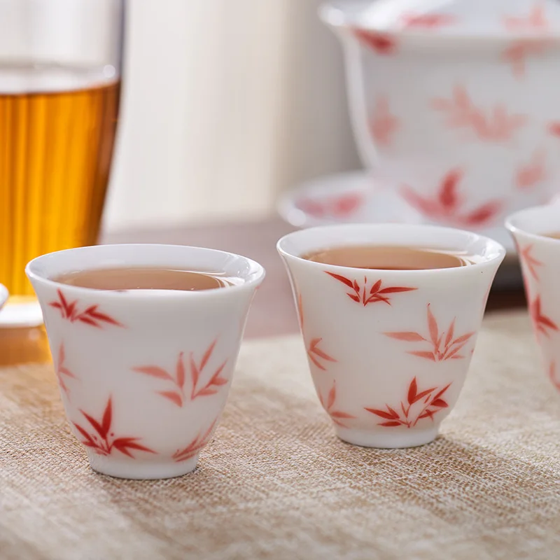 

Set Pure White Porcelain Hand Painted Drinking Cup Egg-Shell Small