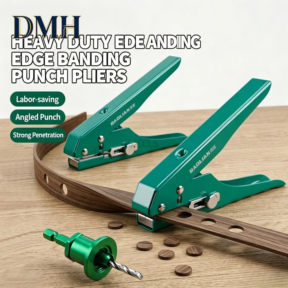 DMH-NEW Single Hole Punch Round Hole 8-15MM Edge Banding Punching Pliers Masking Countersink Drill Screw Hole Hat Woodworking To