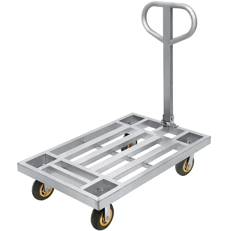عربة مسطحة رخيصة ودقيقة ذات 4 عجلات مقطورة صامتة قابلة للطي لوحة فولاذية لمركبات النقل المبيعات الساخنة