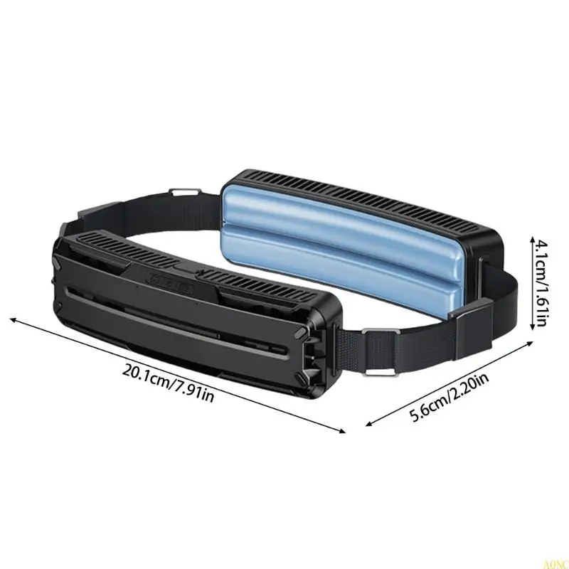 A0NC USB แบบชาร์จเอวพร้อมเทคโนโลยีการระบายความร้อนขั้นสูงพัดลมคลิปเข็มขัดสายพานสวมใส่ได้สำหรับการตั้งแคมป์และการเดินทาง