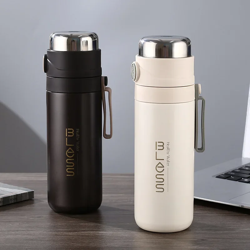 304 Stainless Steel Tea with Compartment Insulated Cup Portable Water Bottle Large Capacity Kettle 12 Hour Long-term Insulation