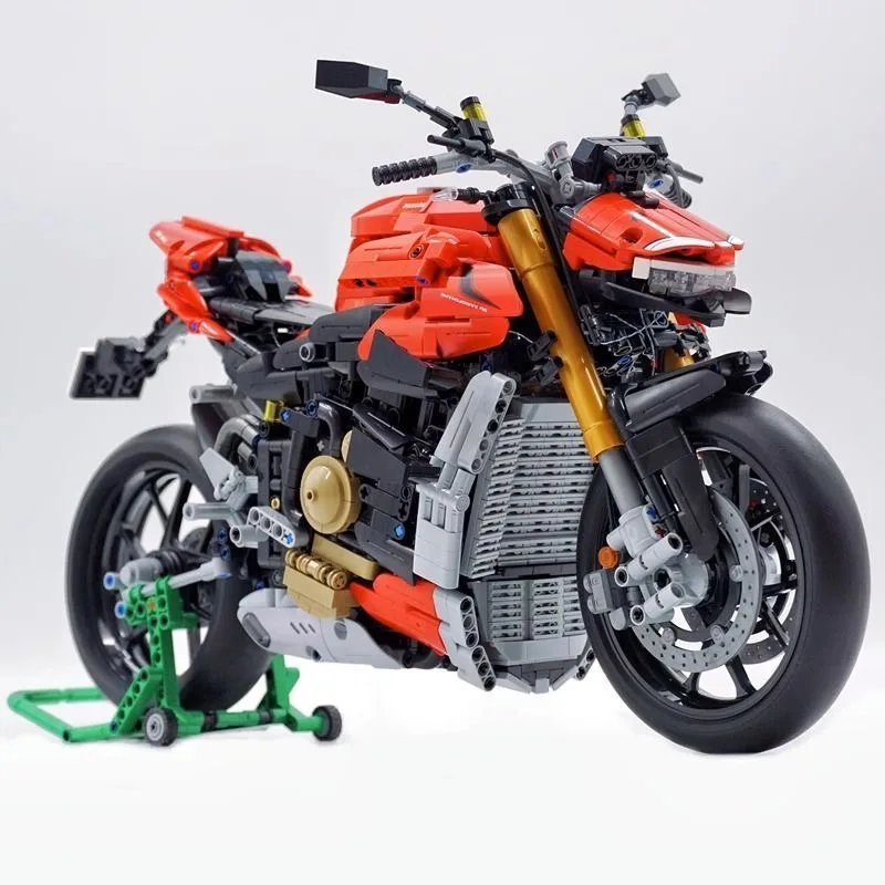 1:5 Motorcycle Moto Racing CAR Motorbike City Vehicle Sets Off Road Model Building Blocks MOC Kits Kids Toys Action Figure Wars