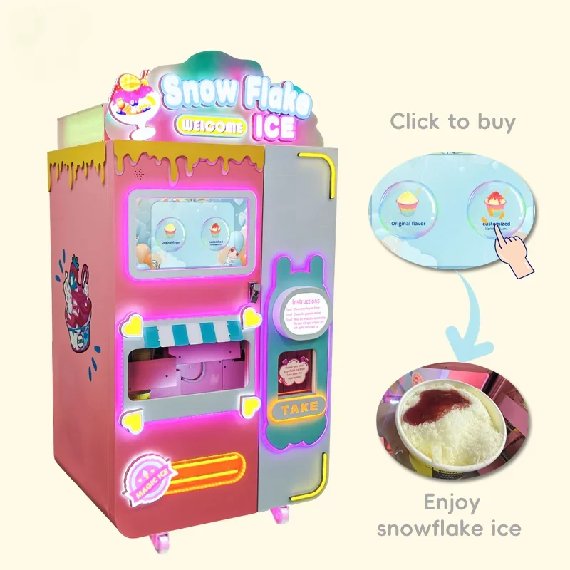 YG High Quality Snowflake Ice Making Machine 15s Quick Production Robot Ice Cream Vending Machine Snowflakes Maker Price for US