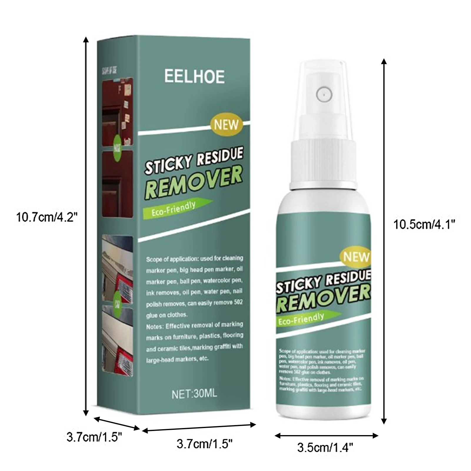 30ML Quick And Easy Sticker Remover Sticky Esidue Remover Wall Sticker Glue Removal Car Glass Label Cleaner Adhesive Glue Spray