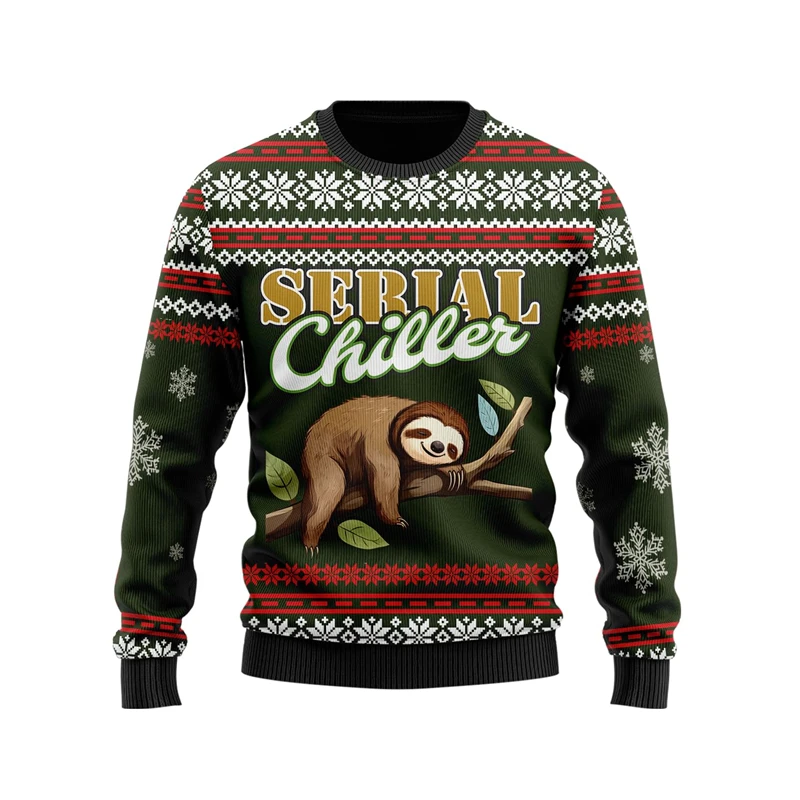 

Funny Animal Sloth Ugly Christmas Sweater For Women Clothes Cute Bradypod Female Pullovers Cartoon Animal Holiday Sweatshirts