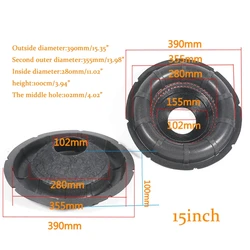 8/10/12/15 Inch Soft Cone Big Surround Speaker Cone Voice Coil Enhance Car Stereo Radio Cone Fits Most System Home Theater DIY