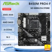 Tarjeta Madre ASRock B450 B450M, Tarjeta Madre B450M Pro4-F, AM4 DDR4 128GB, Ryzen 5 5600 5600G R7 5700 5600 5700 5800 CPU