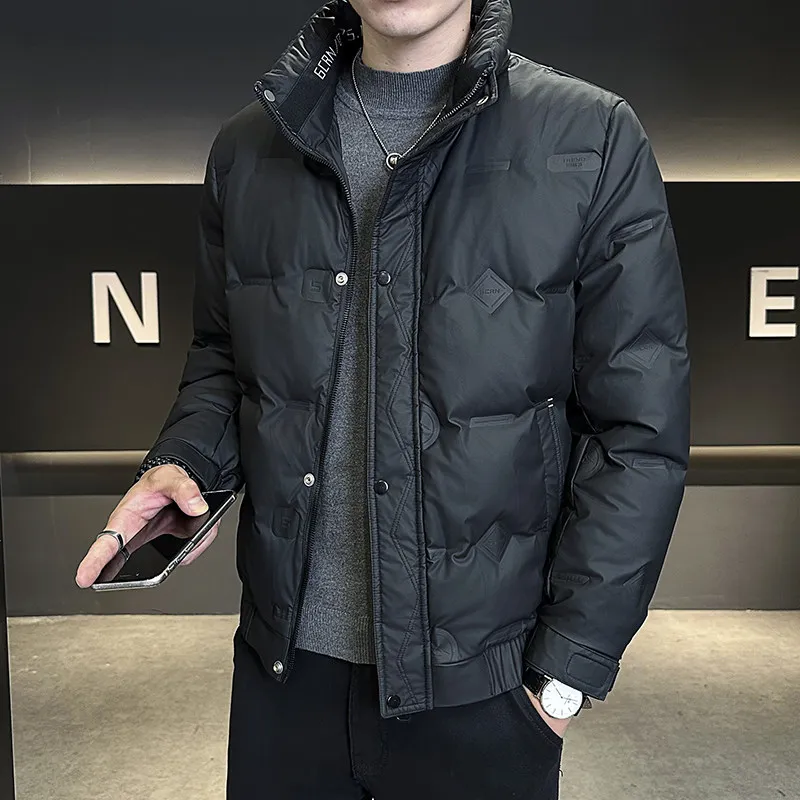 

Новинка: Утепленная короткая пуховая куртка с воротником-стойкой для мужчин, теплая зимняя куртка, маленький размер XS, модная модель для невысоких людей, 55