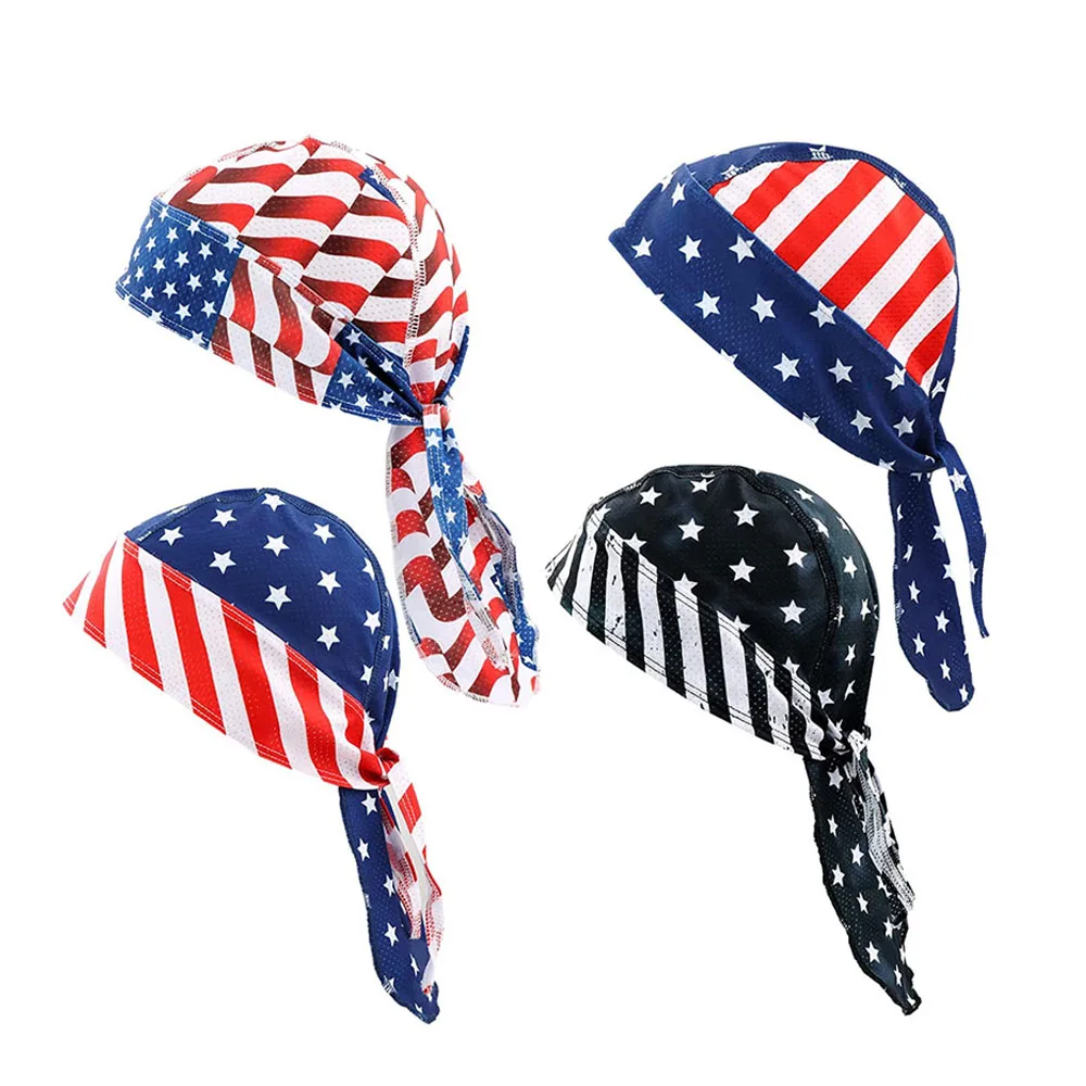 Breathable Quick Dry Cycling Cap National Flag Print Head Scarf Bandana Sports Headband Men Women Ciclismo Pirate Hat Hood Caps