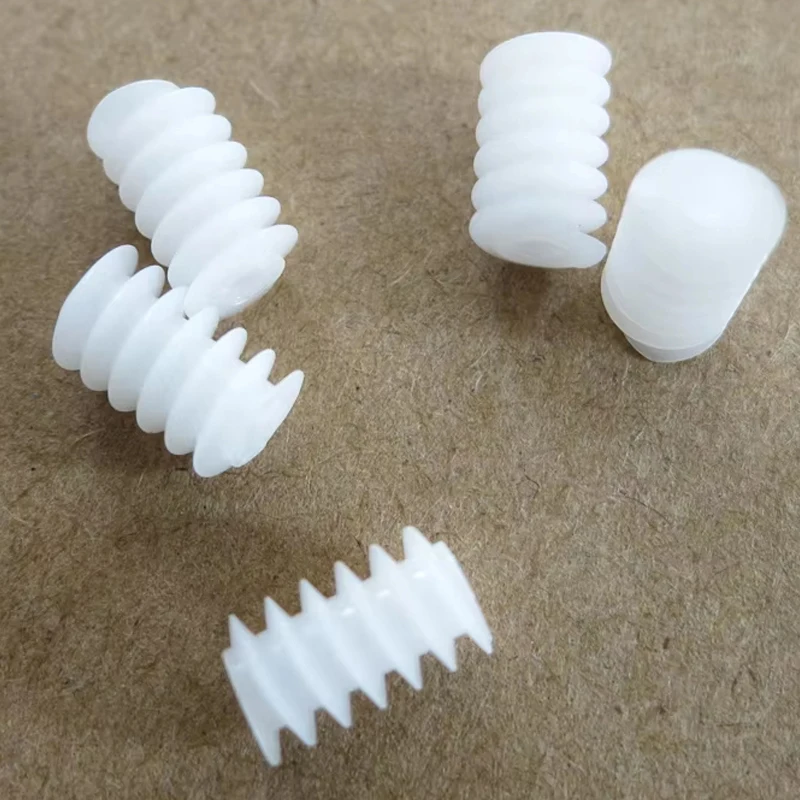 20~1000Pcs Plastic Worm Gear White 0.5 Mod 6x6/6x8/6x9mm Motor Transmission Pinion Helical Gears For DC Motor Reduction Gearbox