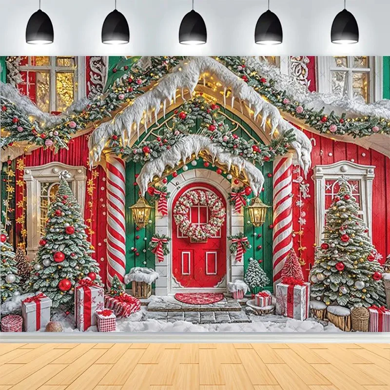 Winter Christmas Atmosphere Windows Photography Background Merry Christmas Glow Christmas Little Studio Backdrops AG-39