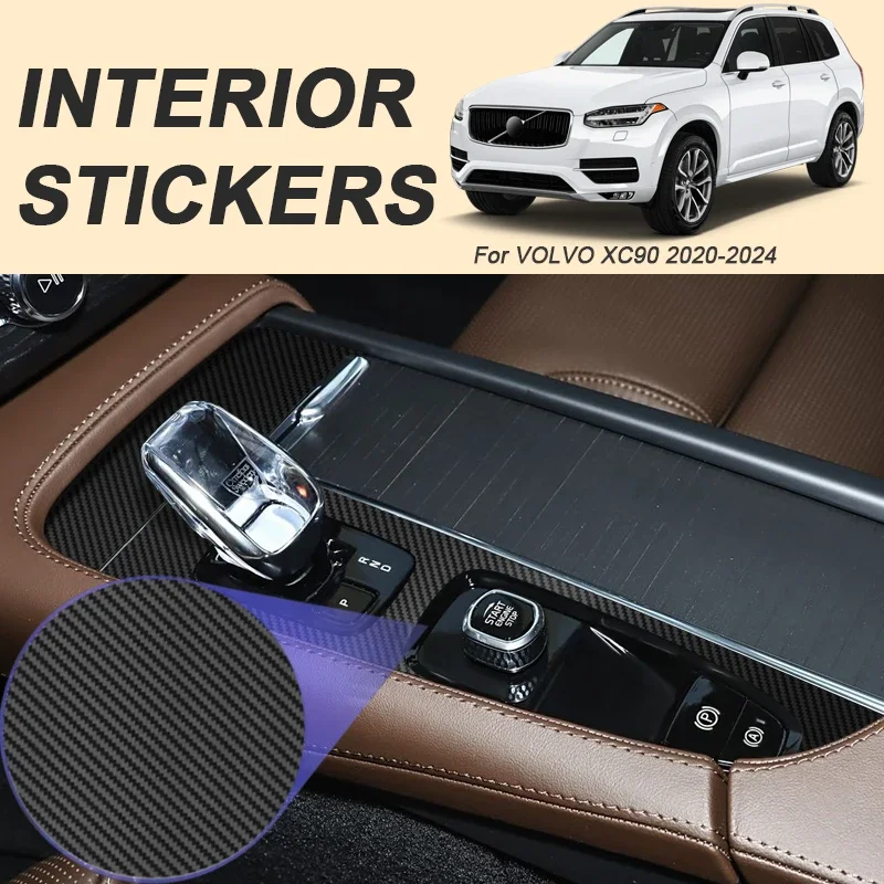 

Автомобильная карбоновая внутренняя наклейка, авто оконная подъемная панель, наклейка, защитная пленка для двери, аксессуар для VOLVO XC90 2020-2024 LHD