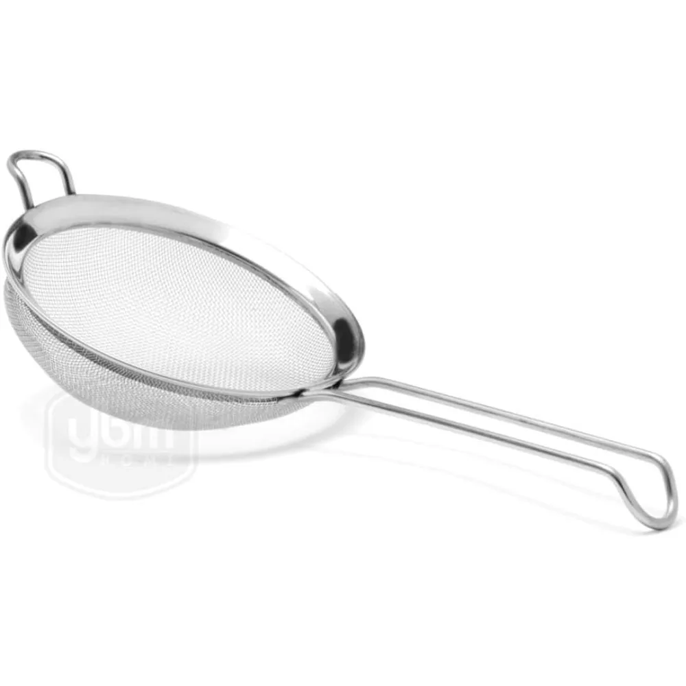 

YBM HOME Stainless Steel Fine Mesh Strainer Colander Sieve with Handle for Rinsing Grains Beans Rice Fruits, 6.5 inch