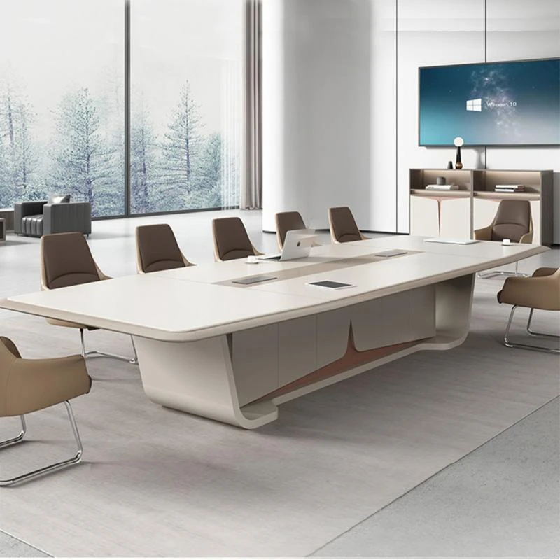 Medium and large paint baking conference long table Modern simple conference strip negotiation reception table