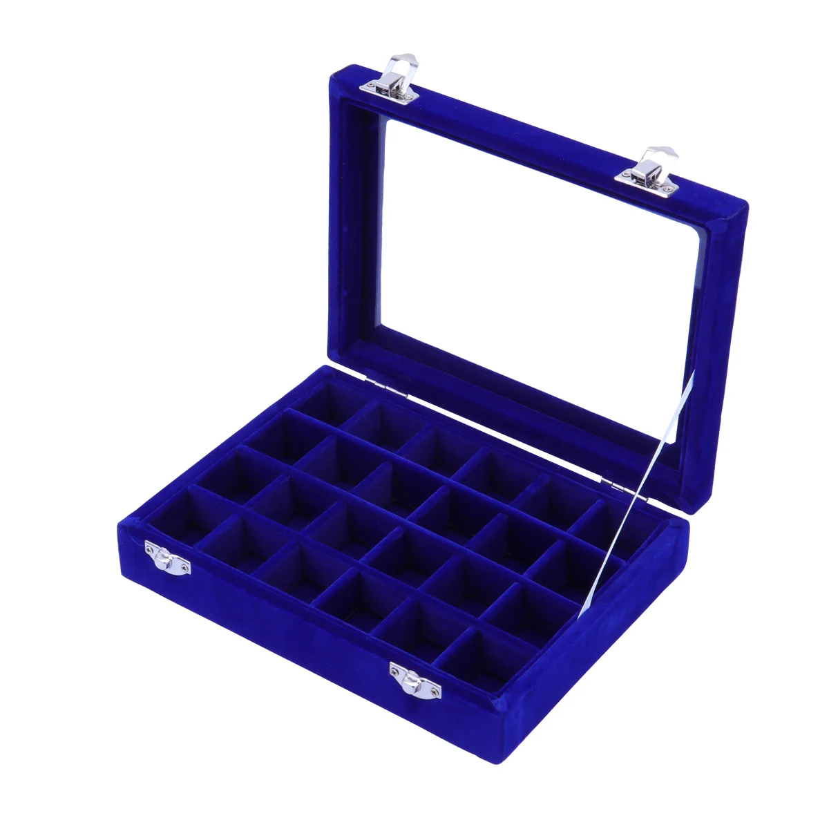 

Earring Storage Box 24 Grids Jewelry Organizer Wooden Home Decoration Portable Display Case for Rings Bracelets Necklace