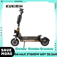 KuKirin G4 Max Off-Road Electric Scooter 2*1600W Motor 60V 35.2Ah 95km Max Range 86km/h Max Speed Front & Rear Piston Oil Brake
