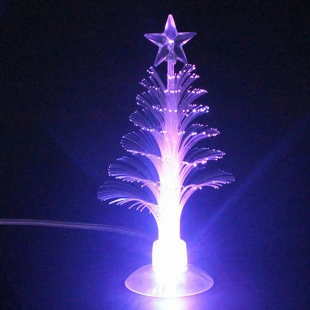 7 Colors Changing LED Christmas Tree Suitable for Home Party Bedroom Holiday Decoration Fiber Optic with A Star on Top