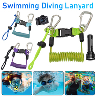 Swimming Diving Lanyard with Quick Release Buckle Scuba Diving Coil Landyard Stainless Steel for Underwater Camera Flashlight