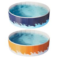 Folding Swimming Pool Non-inflatable Ground Swimming Pool Swim Tool with Space-Saving Nylon Design for Outdoor Water Parties