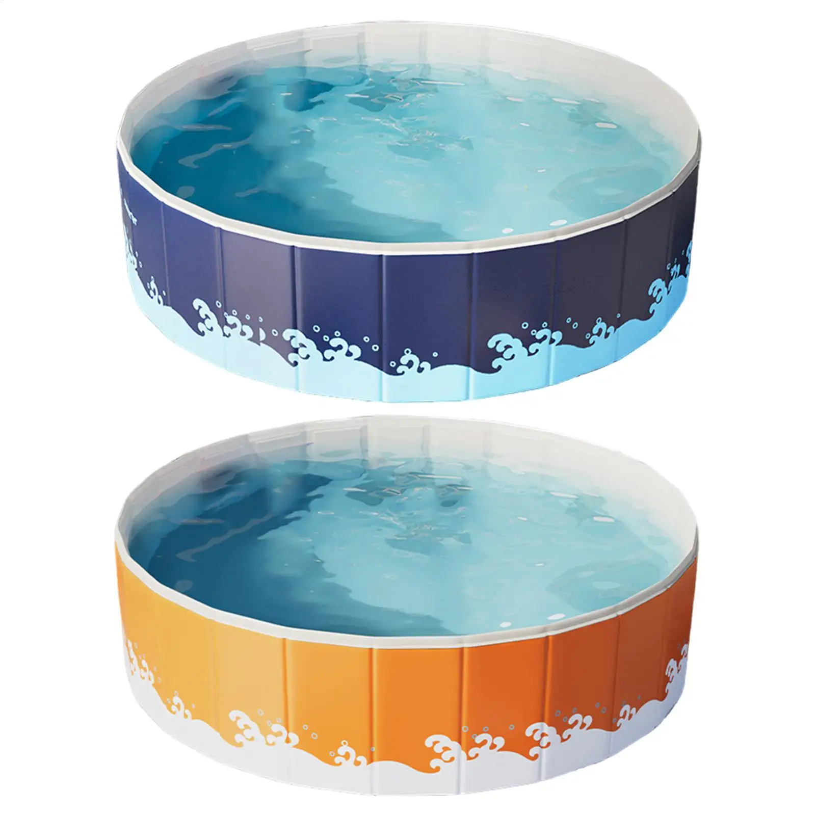 Folding Swimming Pool Non-inflatable Ground Swimming Pool Swim Tool with Space-Saving Nylon Design for Outdoor Water Parties