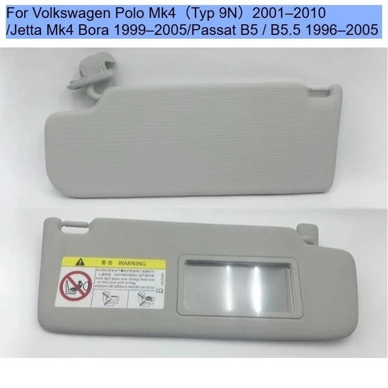 Sun visor For Volkswagen Polo Mk4 2001 - 2010 /Jetta Mk4 /Bora1999 - 2005/Passat B5/B5.5  Interior visor Makeup mirror Sun visor
