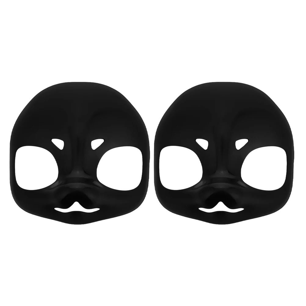 

suit Head Base Cat Dog Cosplay Halloween Costume Masquerade Party Plastic Face Mask DIY Black Half for Halloween