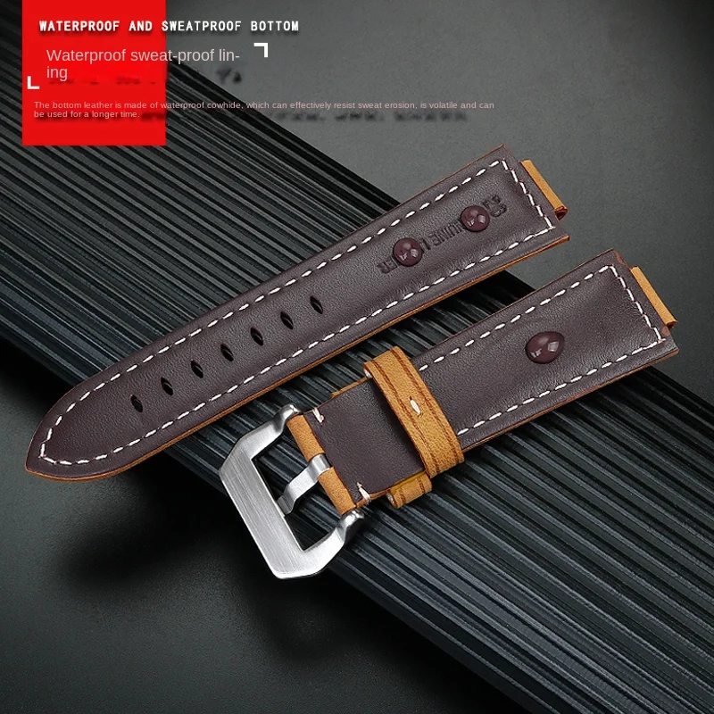 24-16mm For Casio G-SHOCK Series Farm Oak GM-2100 GA-2100 GM110 men\'s watchband Modified Frosted cow hide Leather Watch Strap