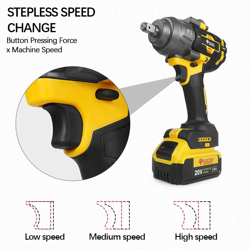 Image 6: Clé électrique sans balais à couple élevé 1000N · M, avec jeu de piles, grande Machine, clé de Service, outil pour batterie Dewalt 20V
