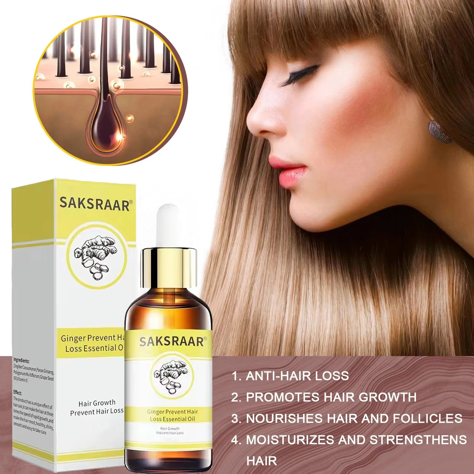Hair Care Hair Increase Essential Oils Original Authentic 100% Hair Loss Liquid Health Care Beauty Dense Hair Improve Serum