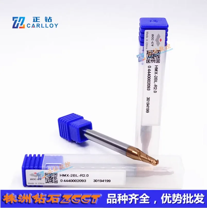 

68HRC ZCC.CT HMX-2BL-R1.5 HMX-2BL-R2.0 solid carbide 2 flute ball nose NANO coated end mill cnc milling cutter cutting tools