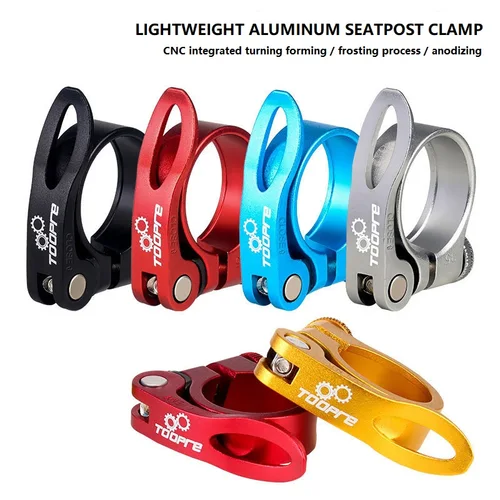Nueva abrazadera de tija de sillín de bicicleta 31,8/34,9mm de aluminio ultraligera de liberación rápida bicicleta de carretera MTB tija de sillín de bicicleta de montaña abrazadera de tija de sillín