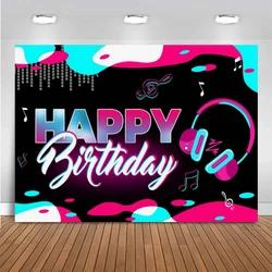 Stage Music Disco Microphone Birthday Party Theme Birthday Party Photography Vinyl Background Decor Supplies