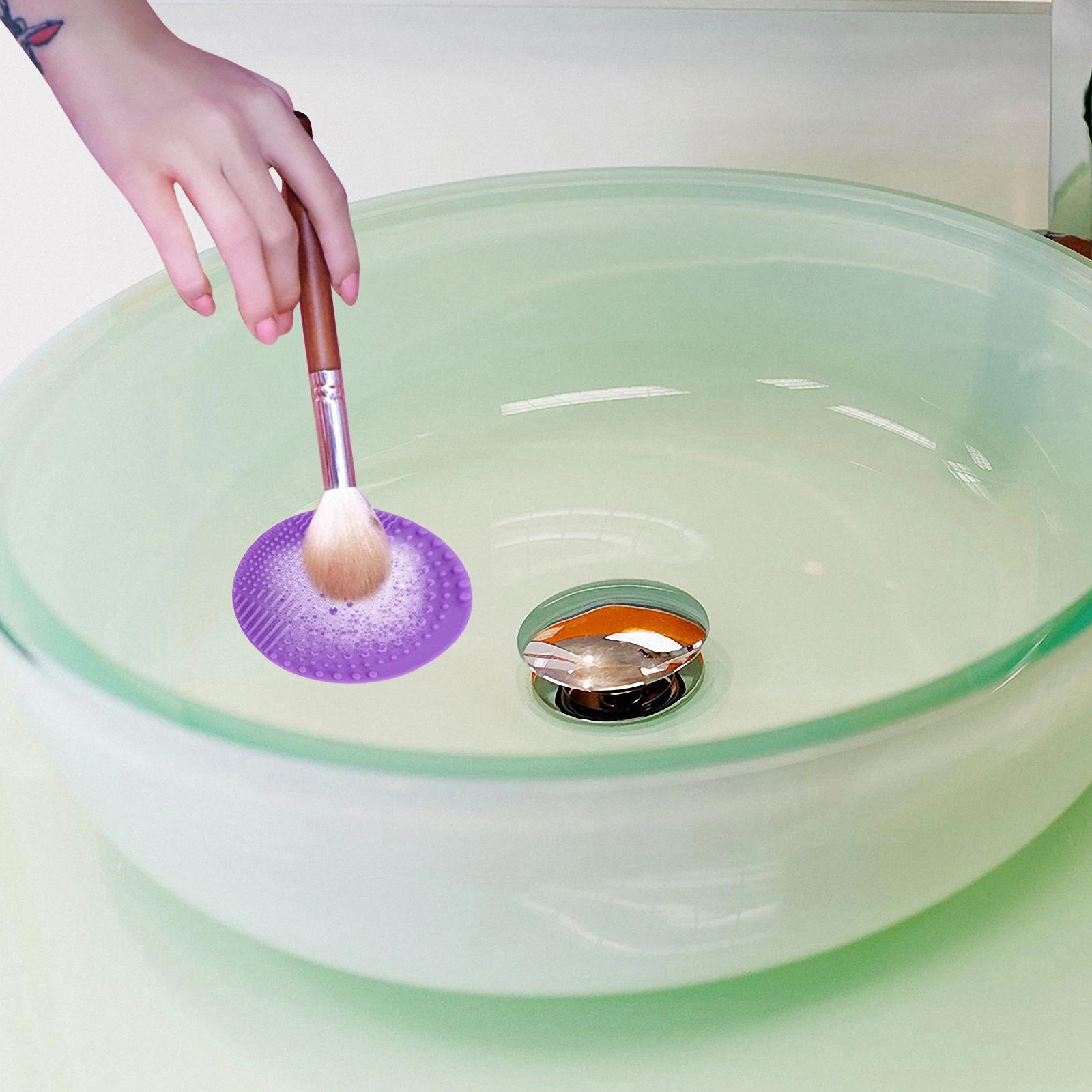 Scrub Pad Cleaning Makeup Brush Round Brushes Accessories Scrubber Cleaner The Face