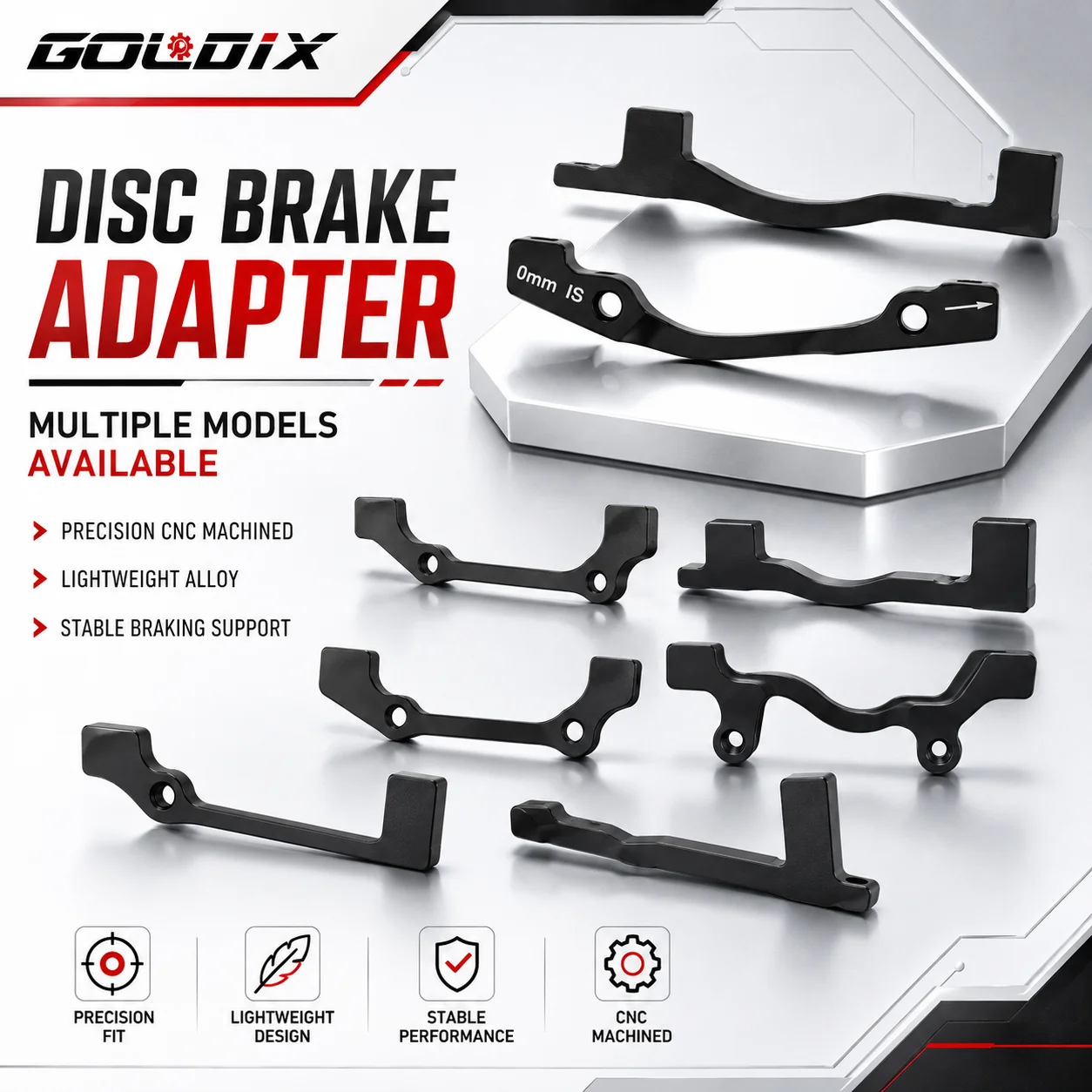 GOLDIX Bicycle Disc Brake Adapter IS PM A B to PM Caliper Mount Bracket for 140 160 180 203mm Rotor MTB Road Bike Parts Cycling
