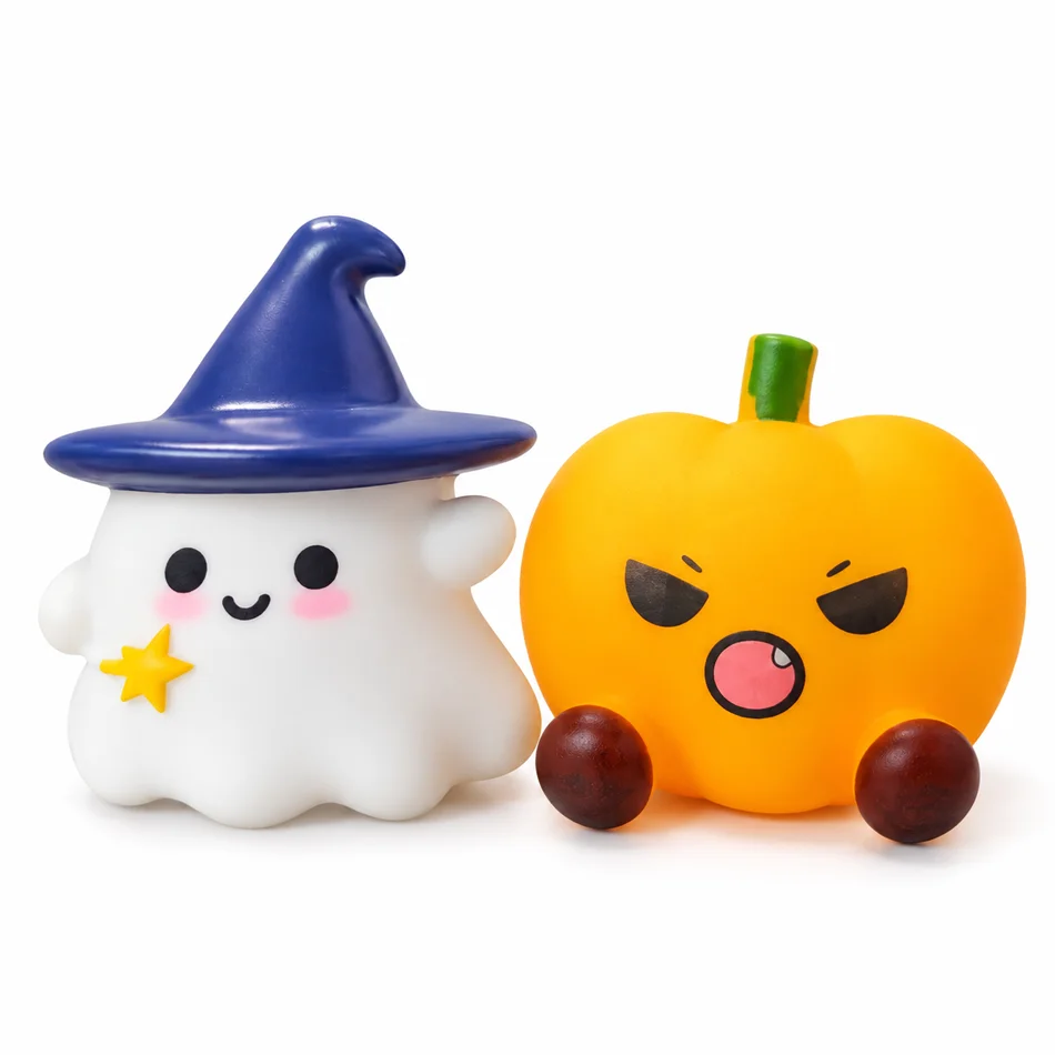Halloween Pumpkin Ghost Lamp, Cute Glowing Night Light with Witch Hat, Cozy Bedroom Desk Decor, Spooky Home Decoration Gift