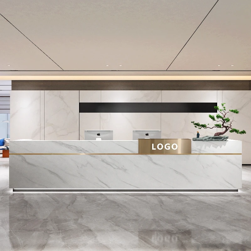 

Luxury Style Reception Desk Senior Modern Beauty Industrial Reception Counter Usa Storage Recepcion Mostrador Office Furniture