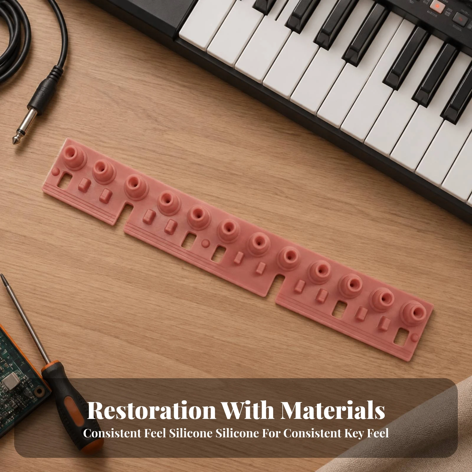 Keyboard Conductive Pad Responsive Conductive Rubber Keyboard Strip Replacement Part Wear-Resistant Conduction