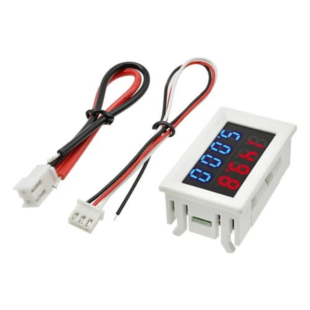 DC 0-100V 0-200V 10A Digital Voltmeter Ammeter 4 Bits 5 Wires Dual Led Display Car Motorcycle Voltage Current Amp Panel Meter