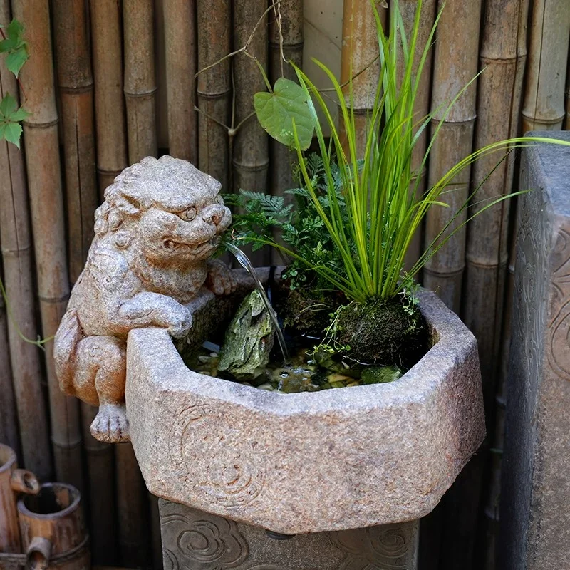 Chinese style living room desktop lucky water ornament circulation water feature entrance decoration fish tank landscaping fount