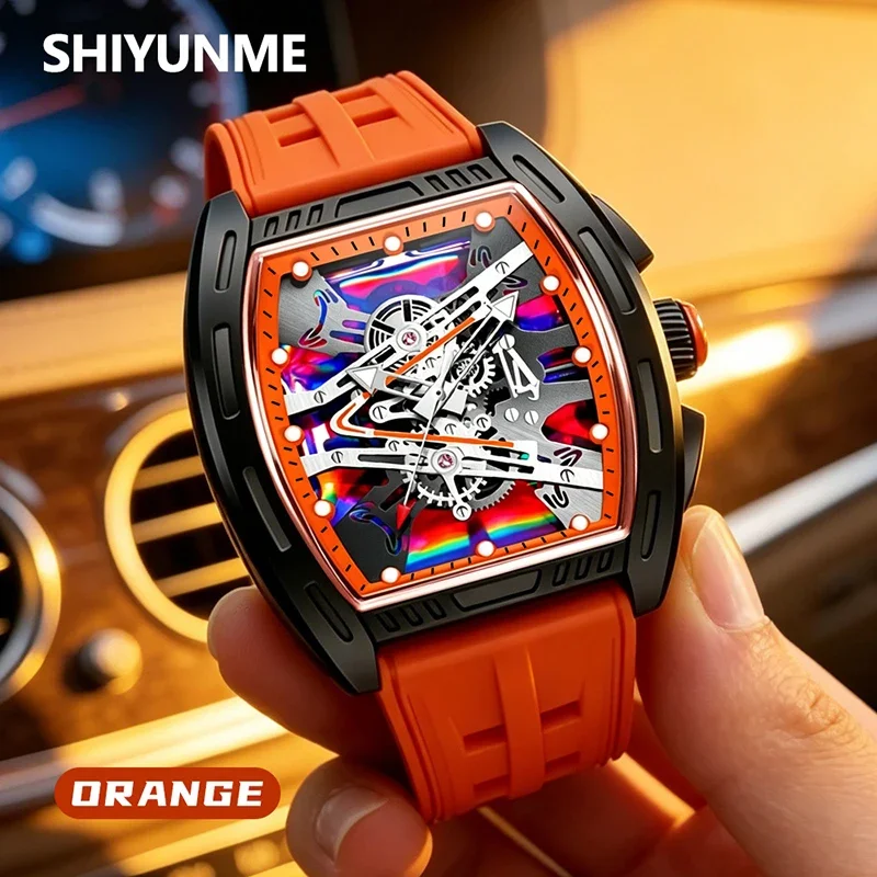 SHIYUNME Fashion Men's Quartz Watch Business Wristwatch Waterproof Silicone Strap New Sport Leisure Watches for Man Reloj Hombre