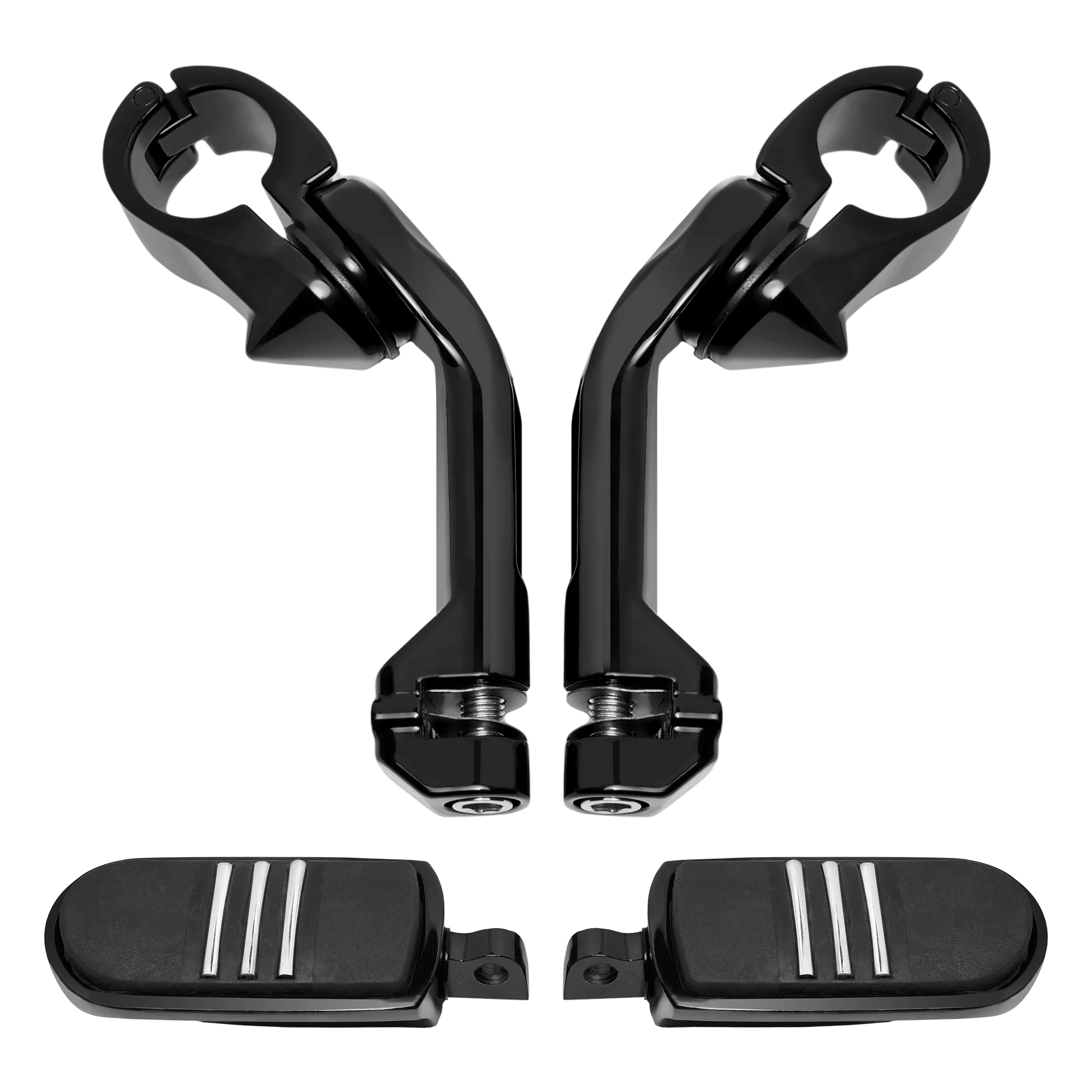 

Motorcycle Horizontal Line l1.25" 32 mm Long Angled Adjustable Highway Foot Pegs Mount For Harley Davidson Highway Crash Bar