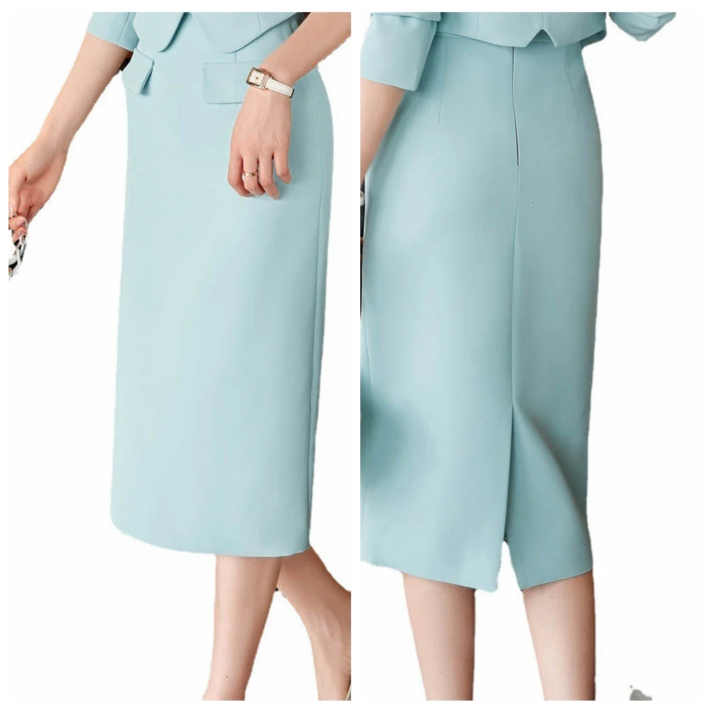 Alta qualità primavera autunno sottile lunghezza al ginocchio vita alta elegante ufficio gonne lunghe donne coreane gonna a tubino oversize