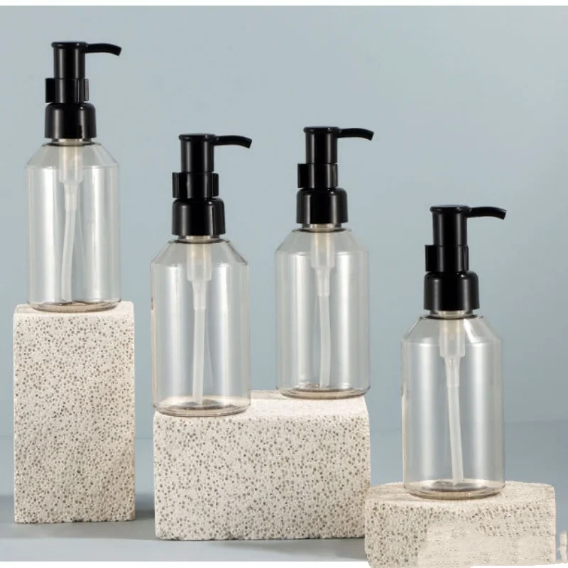 150 مللي زجاجة محلول بلاستيكية فارغة مضخة زيت مستديرة الكتف مستحضرات التجميل إعادة الملء حاوية التعبئة والتغليف زجاجات الشامبو #2